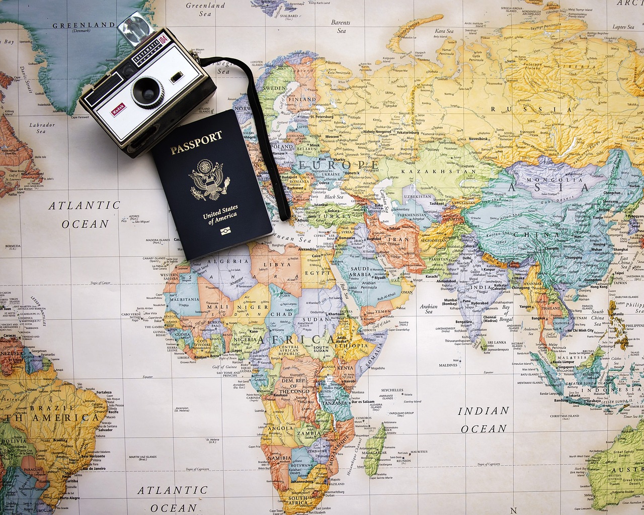 passport world map travel vacation